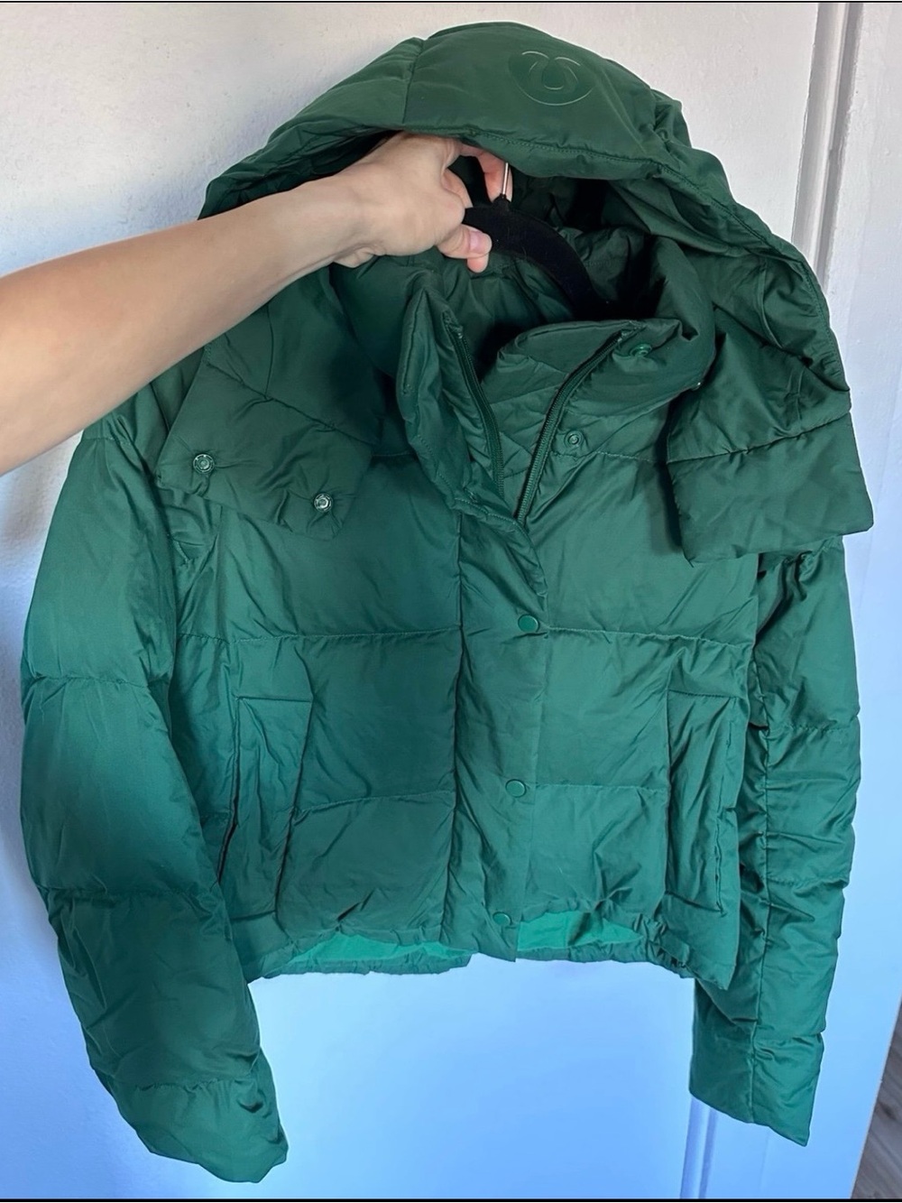 Lululemon Wunder Puff Cropped Jacket Everglade Green